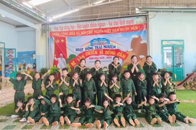 Trường mầm non Tạ Thị Kiều tổ chức chuyên đề “Bé làm chiến sĩ dũng cảm”